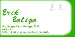 erik baliga business card